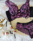 Conjunto de Lingerie Luxo Juliana em Renda com Acessórios Banhados a Ouro 24K