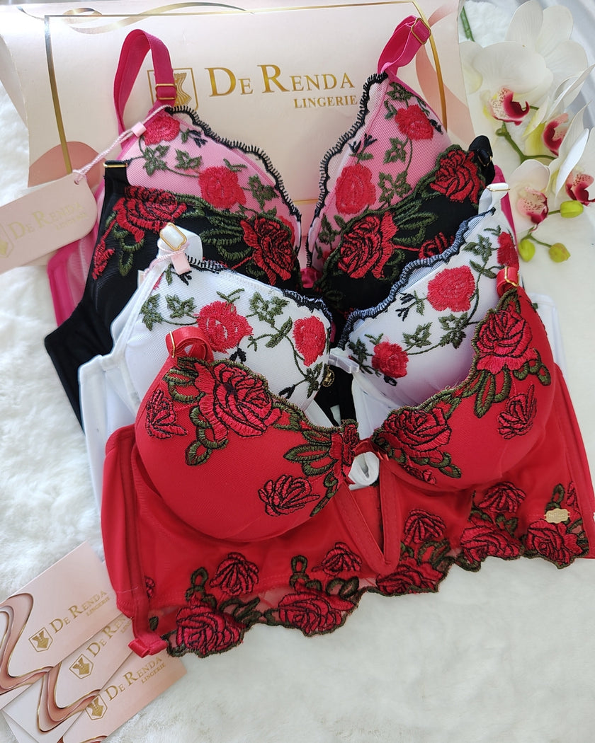 Conjunto de Lencería Lujo Bella de Tul Bordado