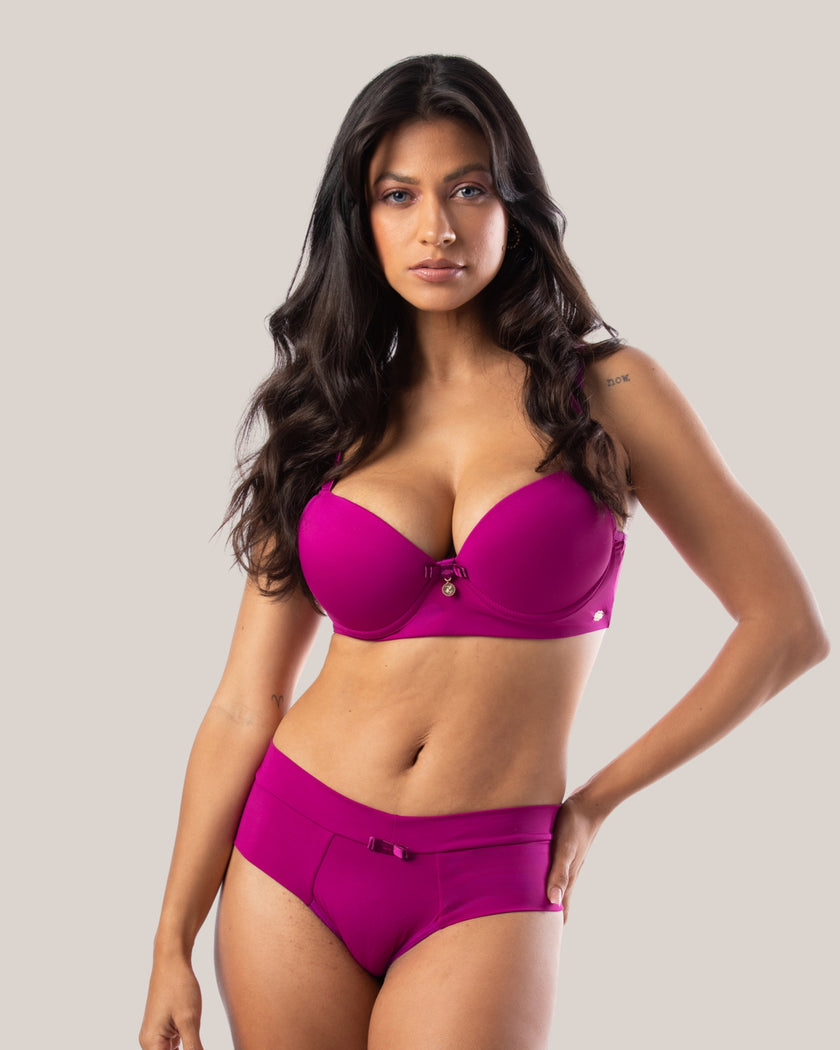 Conjunto Rachel Luxo Push-Up com Acessórios Banhados a Ouro 24K