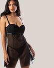 Camisola Luna Tule Tomara que Caia e Acessórios Banhados a Ouro 24K