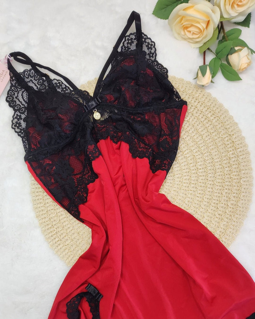 Camisola de Liganete Amanda - DE RENDA LINGERIE