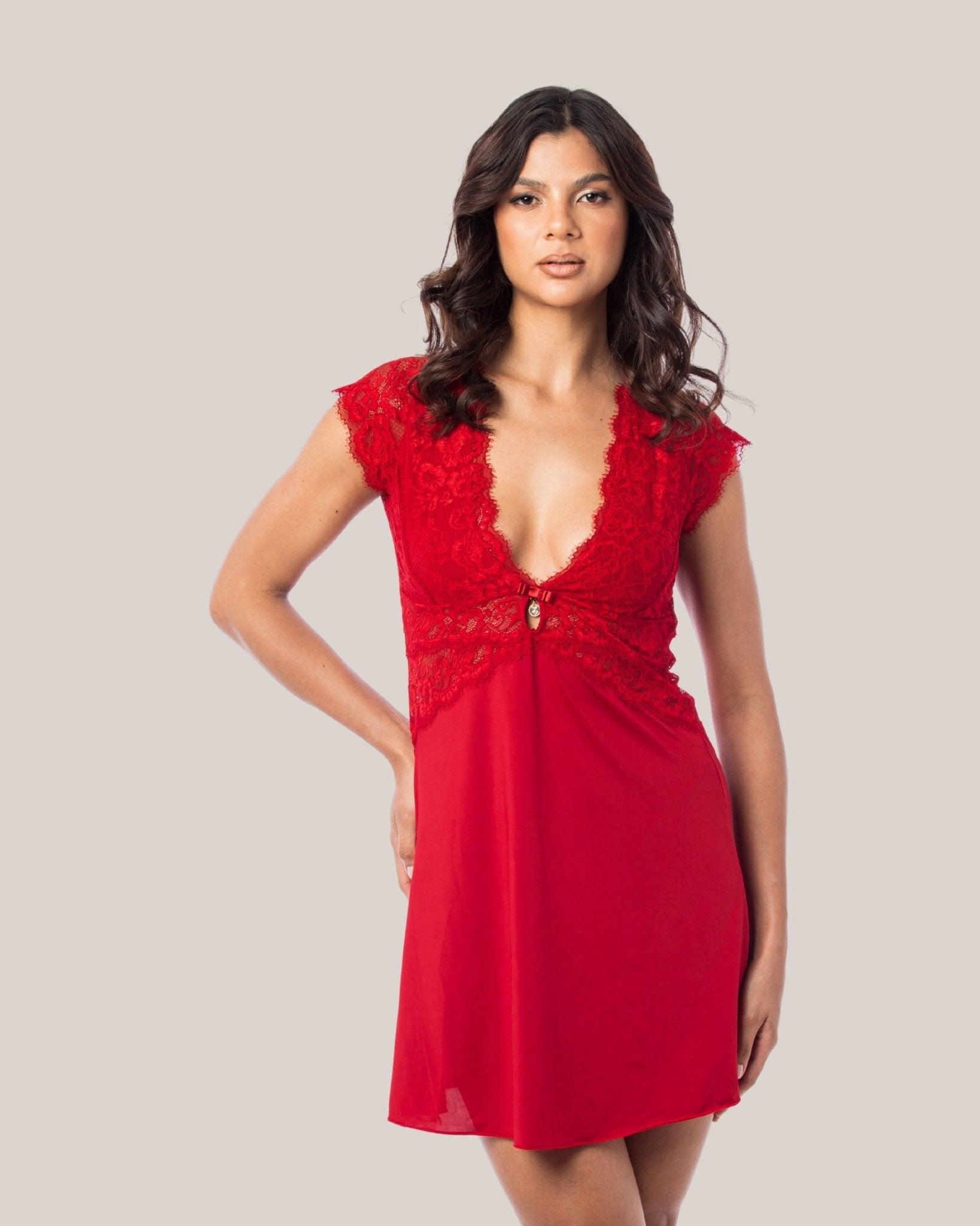 Camisola Luxo Camila em Liganete e Renda Chantilly | DE RENDA - DE RENDA LINGERIE