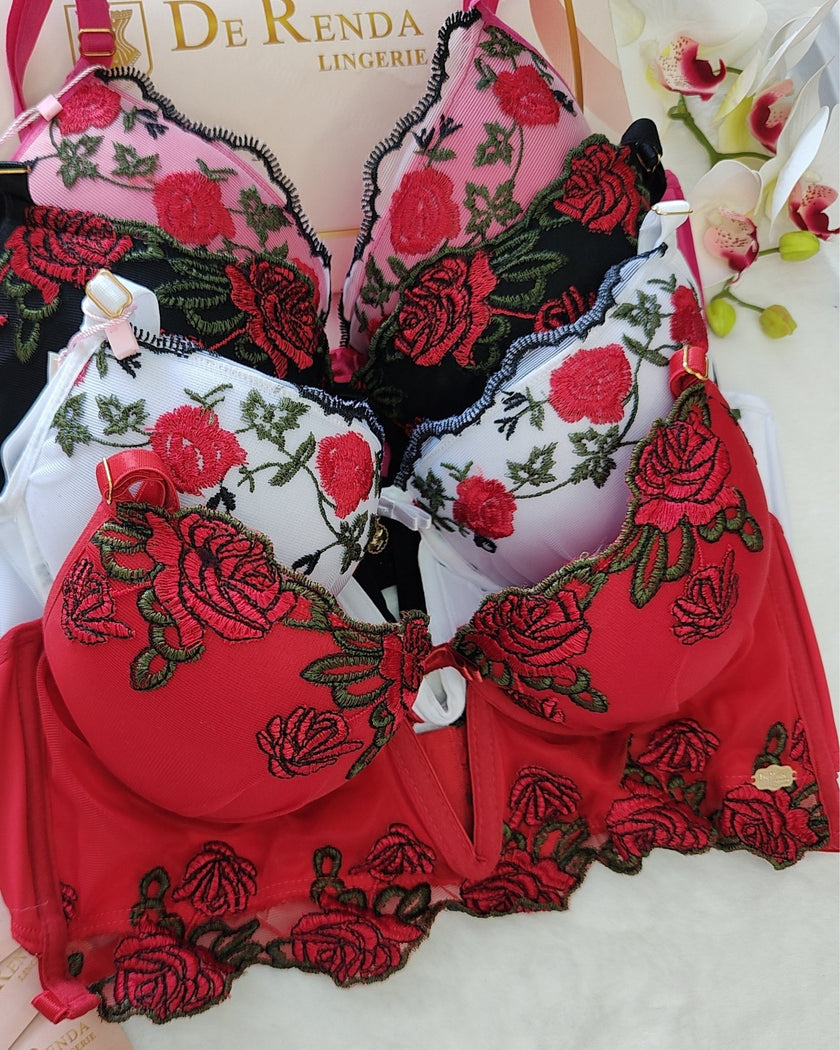 Conjunto Bela Lingerie Luxo em Tule Bordado - DE RENDA LINGERIE
