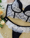 Conjunto Maria Luxo de Renda e Microfibra | DE RENDA - DE RENDA LINGERIE