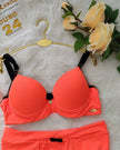 Conjunto Rachel Luxo Push-Up com Acessórios Banhados a Ouro 24K - DE RENDA LINGERIE