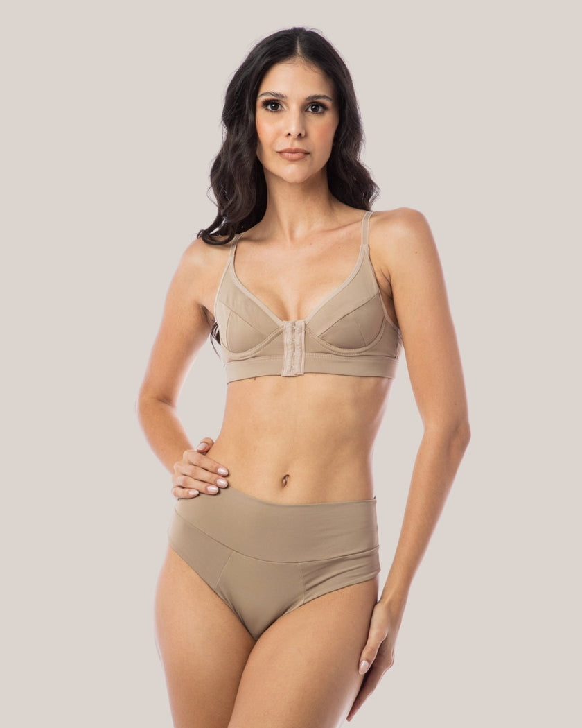 Conjunto Reforçado Luiza em Microfibra com Cintura Alta - DE RENDA LINGERIE