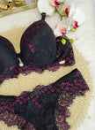 Conjunto Sophia em Renda Chantily e Acessórios Banhados a Ouro - DE RENDA LINGERIE