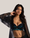 Conjunto Valentina de Renda Chantilly e Acessórios Banhados a Ouro - DE RENDA LINGERIE