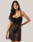 Camisola Luna Tule Tomara que Caia e Acessórios Banhados a Ouro 24K