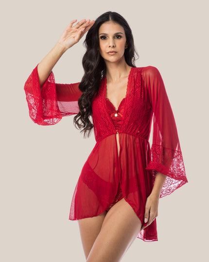 Robe Feminino Luxo Thaís em Tule e Renda Chantilly | DE RENDA - DE RENDA LINGERIE