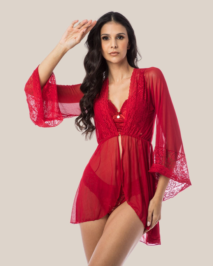Robe Feminino Luxo Thaís em Tule e Renda Chantilly | DE RENDA - DE RENDA LINGERIE